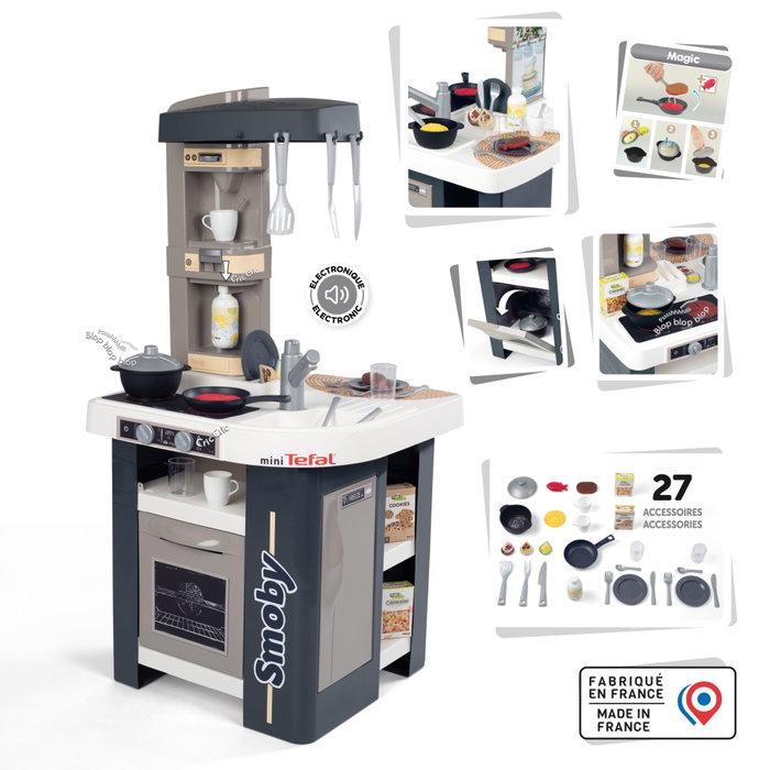 Smoby Tefal Studio Bubble Play Kitchen - Gris / Turquoise