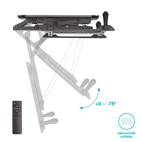Holmios Support de plafond motorisé pour TV 32-70 pouces Noir