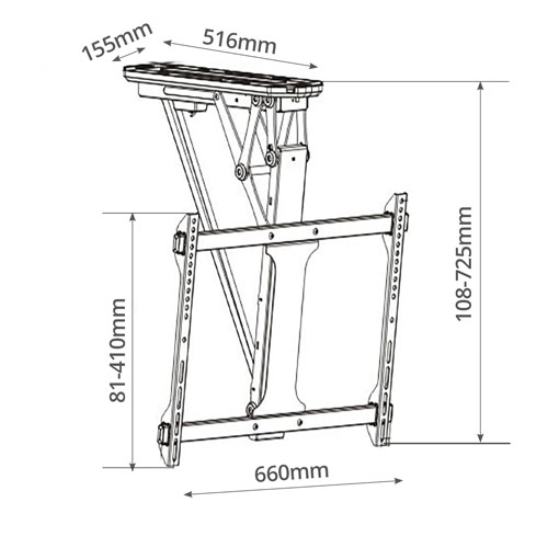 Holmios Support de plafond motorisé pour TV 32-70 pouces Noir