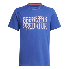 T shirt à manches courtes Enfant Adidas Predator Blue Bleu 10-12 Ans