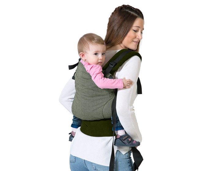 KioKids Porte-bébé Ergonomique Évolutif, Position Naturelle et Physiologique, Panel Ajustable, Âge : +0 Mois, Vert
