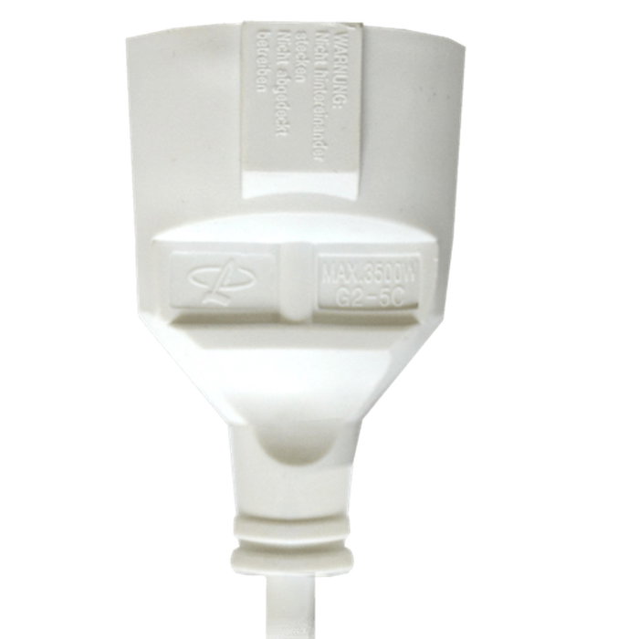 Silver Prolongateur 10 m 3 500 W Prise de courant en caoutchouc et cuivre pour intérieur