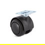 Q&Q Onixa - Roulette pivotante pour meuble en plastique, jonc en caoutchouc, diamètre 50 mm, noir