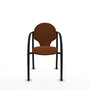 Piqueras Y Crespo Chaise Hellín Marron avec Bras Fixes et Simili-cuir