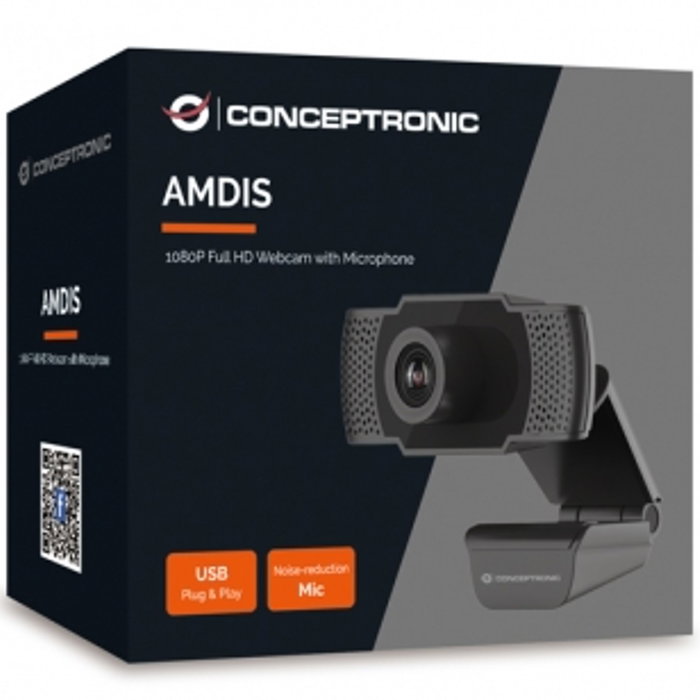 Conceptronic Amdis01B Webcam Full HD 1080P USB avec microphone Conceptronic Amdis01B Webcam Full HD 1080P USB avec microphone