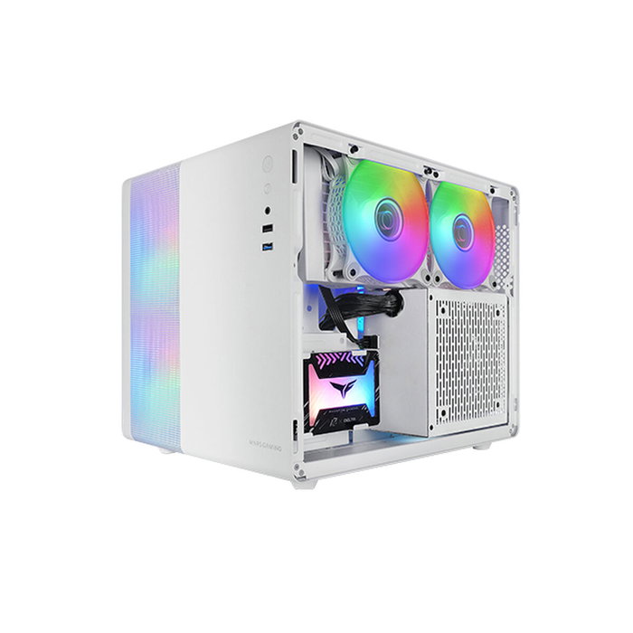 Boîtier ATX semi-tour Mars Gaming MC400W Blanc Noir Boîtier ATX semi-tour Mars Gaming MC400W Blanc Noir
