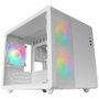 Mars Gaming MC-400 Boîtier PC Micro-ATX Blanc, Ventilateurs LED Fixes, Panneau Verre Trempé