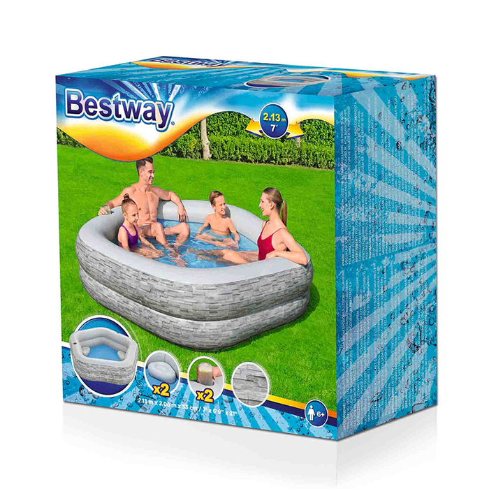 Bestway 54423 Piscine Gonflable Familiale 213 x 206 x 53 cm pour Enfants +6 Ans Jardin Bestway 54423 Piscine Gonflable Familiale 213 x 206 x 53 cm pour Enfants +6 Ans Jardin