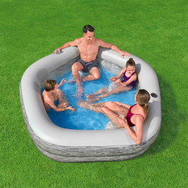 Bestway Piscine Gonflable Familiale 213 x 206 x 53 cm