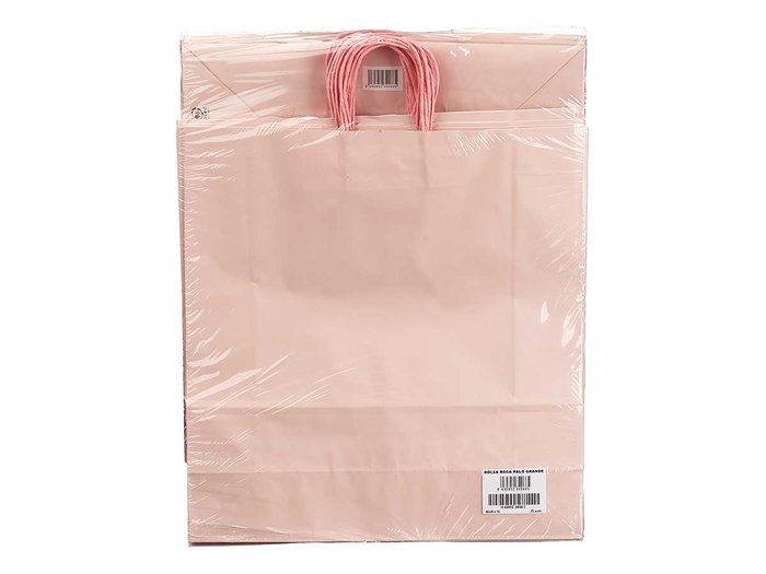 Pincello Sac en Papier Rose Palo Medium 32x50 cm avec Code à Barres Imprimé (Set de 100)