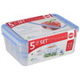 Emsa Food Clip&Close Set de 5 transparent/bleu