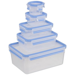 Emsa Food Clip&Close 508568 Set de 5 transparent/bleu
