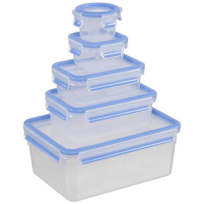 Emsa Food Clip&Close Set de 5 transparent/bleu Emsa Food Clip&Close Set de 5 transparent/bleu