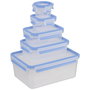 Emsa Food Clip&Close Set de 5 transparent/bleu