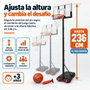 JugaToys Canasta de baloncesto avec pied, ballon gonflable et gonfleur