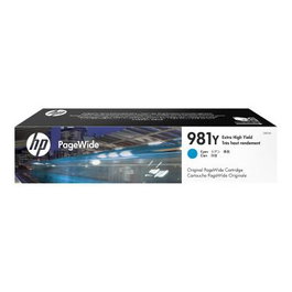 HP Cartouche d'encre 981Y Cyan (L0R13A) - Jusqu'à 16 000 pages couleur, compatible PageWide Enterprise