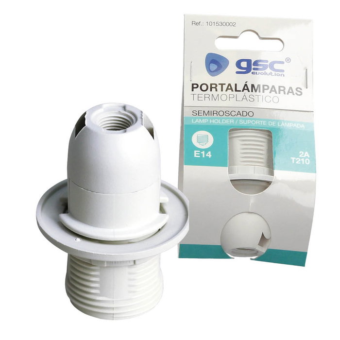 GSC Evolution Porte-lampe en thermoplastique semi-roscable E14 blanc GSC Evolution Porte-lampe en thermoplastique semi-roscable E14 blanc
