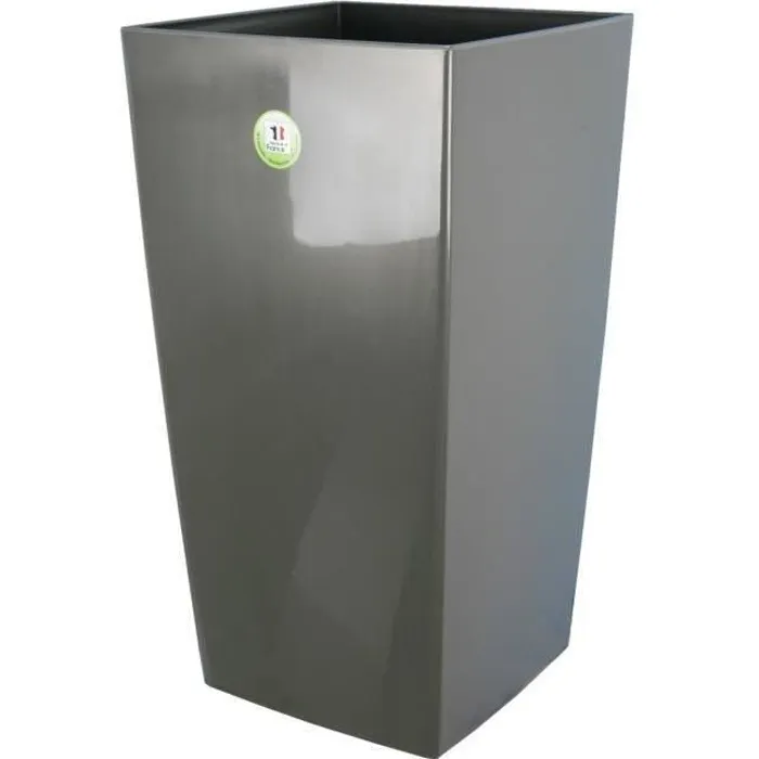 Riviera Pot de fleurs Nuance carré 28 x 28 x 52 cm Capacité 31 L Gris pailleté - Sans soucoupe Riviera Pot de fleurs Nuance carré 28 x 28 x 52 cm Capacité 31 L Gris pailleté - Sans soucoupe