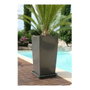 Riviera Pot de fleurs Nuance Gris pailleté Carré 28 x 28 x 52 cm