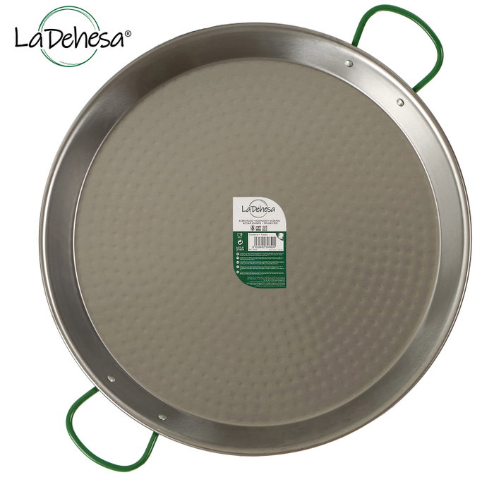 La Dehesa Paellera en acier poli 60 cm pour 20 rations avec 2 anses (Set de 4)