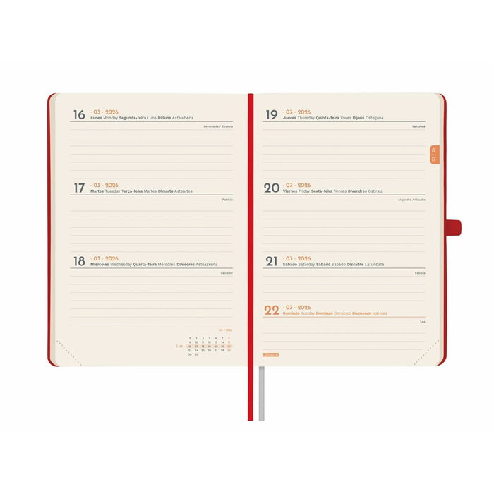 Agenda Finocam MÍNIMAL TEXTURA Rouge 11,8 x 16,8 cm 2026 Agenda Finocam MÍNIMAL TEXTURA Rouge 11,8 x 16,8 cm 2026