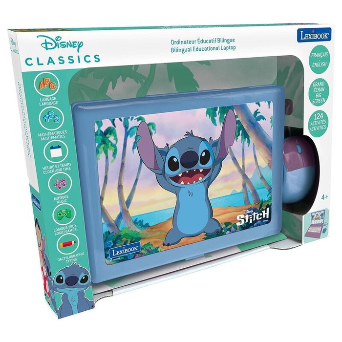 LEXIBOOK Ordinateur Portable Éducatif Disney Stitch Bilingue