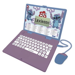 Lexibook Ordinateur Éducatif Portable Disney Stitch avec 124 Activités Bilingues (Anglais/Espagnol), Mathématiques, Musique - Pour Enfants dès 4 Ans