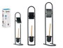 Berilo Porte-Rouleau Brosse Métal Bambou Noir 40x10x16 cm (Set de 4)