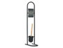 Berilo Porte-Rouleau Brosse Métal Bambou Noir 40x10x16 cm (Set de 4)