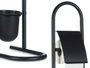 Berilo Porte-Rouleau Brosse Métal Bambou Noir 40x10x16 cm (Set de 4)