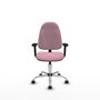 PIQUERAS Y CRESPO Chaise de bureau Algarra, tissu rose, base chromée
