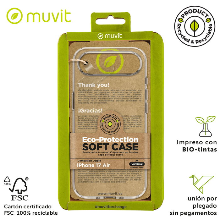 Protection pour téléphone portable Muvit for Change iPhone Air Transparent