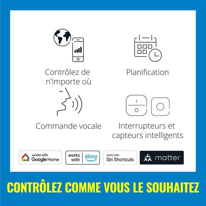 Ruban néon Wiz 3 m Blanc