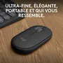 Logitech M350s Pebble Mouse 2 - Souris sans fil Bluetooth Graphite - Compatible 3 appareils, bouton personnalisable, plastique recyclé