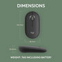 Logitech M350s Pebble Mouse 2 - Souris Bluetooth Ultra-Portable Silencieuse, Design Fin et Rond, Connexion Multi-Appareils, 2 Ans Autonomie