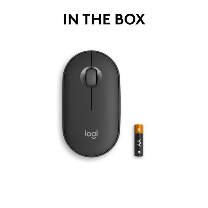 Logitech M350s Pebble Mouse 2 - Souris Bluetooth Ultra-Portable Silencieuse, Design Fin et Rond, Connexion Multi-Appareils, 2 Ans Autonomie