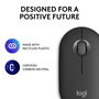 Logitech M350s Pebble Mouse 2 - Souris Bluetooth Ultra-Portable Silencieuse, Design Fin et Rond, Connexion Multi-Appareils, 2 Ans Autonomie