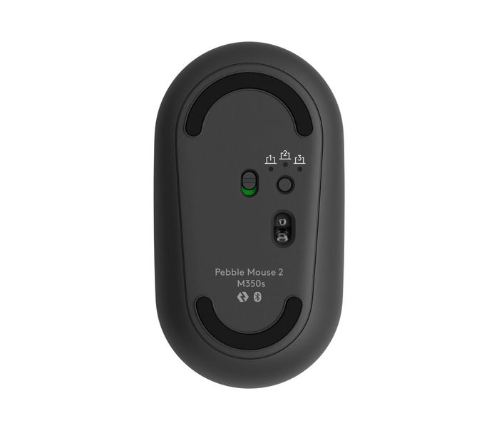 Logitech M350s Pebble Mouse 2 - Souris Bluetooth Ultra-Portable Silencieuse, Design Fin et Rond, Connexion Multi-Appareils, 2 Ans Autonomie