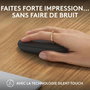 Logitech M350s Pebble Mouse 2 - Souris Bluetooth Ultra-Portable Silencieuse, Design Fin et Rond, Connexion Multi-Appareils, 2 Ans Autonomie