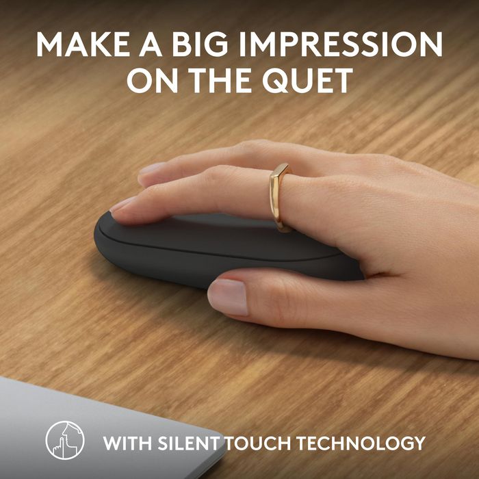 Logitech M350s Pebble Mouse 2 - Souris Bluetooth Ultra-Portable Silencieuse, Design Fin et Rond, Connexion Multi-Appareils, 2 Ans Autonomie