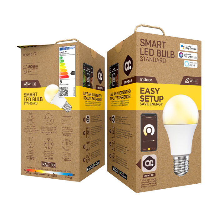 Muvit Bombilla iO A60 E27 8W Ampoule LED Intelligente WiFi Muvit Bombilla iO A60 E27 8W Ampoule LED Intelligente WiFi
