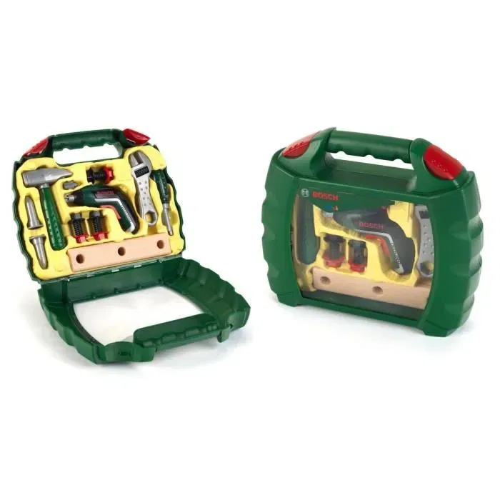 KLEIN - Mallette d'outils Bosch avec visseuse électronique Ixolino II, marteau, clé à molette, tournevis et accessoires