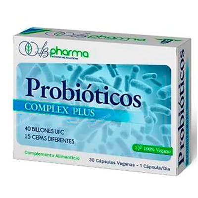 LB PHARMA Probioticos Complex Plus 30Cap. - Complexe de probiotiques, 30 capsules, complément alimentaire végan, 15 souches LB PHARMA Probioticos Complex Plus 30Cap. - Complexe de probiotiques, 30 capsules, complément alimentaire végan, 15 souches