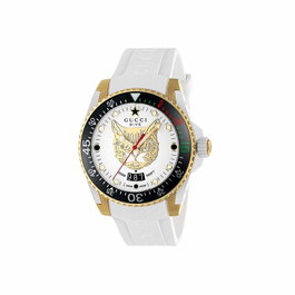 Gucci YA136322 avec bracelet blanc et boîtier noir