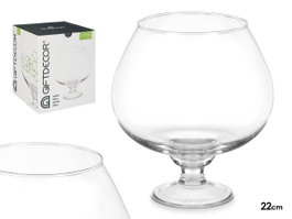 GIFTDECOR Vase en Cristal Coupe Ballon Transparente 22cm