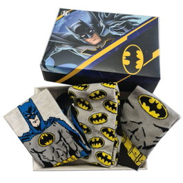 DC Comics Batman - Set de 3 Paires de Chaussettes Adultes, Taille 39-45, Mixte