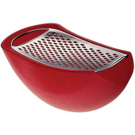 Alessi Parmenide Râpe à Fromage Rouge avec Récipient