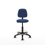 Tabouret Taburete Isso Contact permament de base Tissu Bleu foncé Structure polyamide noire Sans accoudoirs Sans appui-tête Roulettes en nylon 50 mm