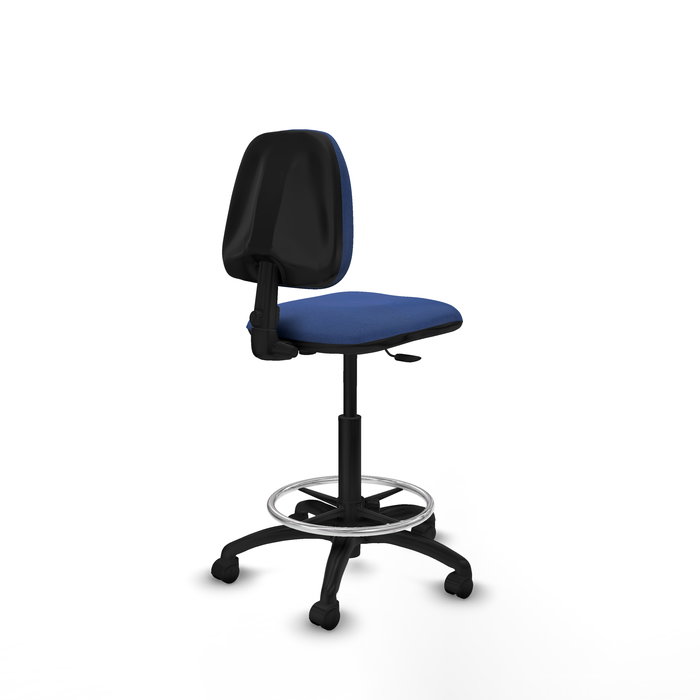 Tabouret Taburete Isso Contact permament de base Tissu Bleu foncé Structure polyamide noire Sans accoudoirs Sans appui-tête Roulettes en nylon 50 mm Tabouret Taburete Isso Contact permament de base Tissu Bleu foncé Structure polyamide noire Sans accoudoirs Sans appui-tête Roulettes en nylon 50 mm