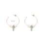 Shabama LAO GREEN Boucles d'oreilles 4cm or brillant